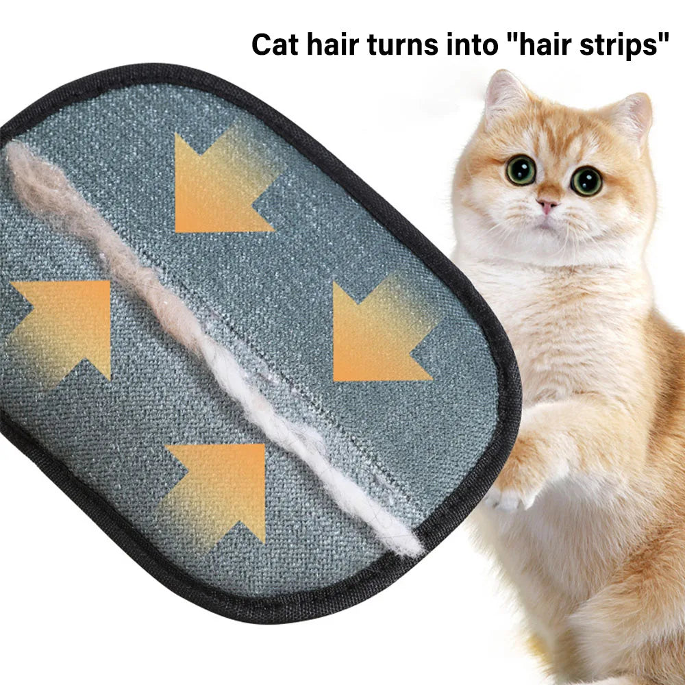 Pet Hair Removal Gloves Pet Grooming Gloves Cats Hair Brush Dual Brush Static-Free Cat Hair Cleaning Tool Hair Stripping Mitts