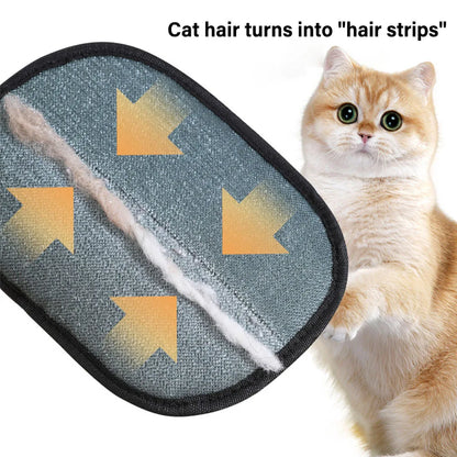 Pet Hair Removal Gloves Pet Grooming Gloves Cats Hair Brush Dual Brush Static-Free Cat Hair Cleaning Tool Hair Stripping Mitts