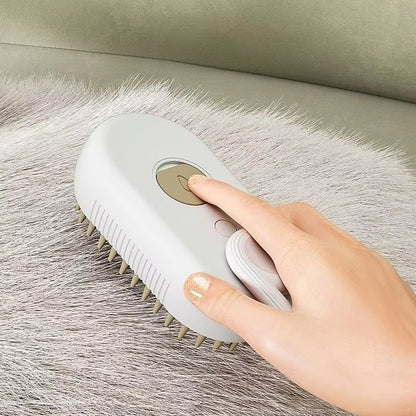 USB Rechargeable 3-In-1 Pet Grooming Brush with Steam Spray & Massage, Anti-Flying Hair Electric Bath Brush for Dog Cat Shedding
