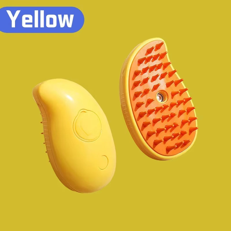 USB Rechargeable 3-In-1 Pet Grooming Brush with Steam Spray & Massage, Anti-Flying Hair Electric Bath Brush for Dog Cat Shedding
